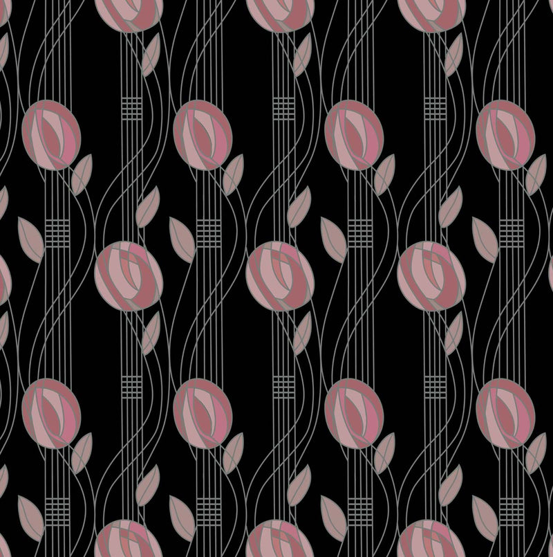 Charles Rennie Mackintosh Flower Design Curtain Upholstery Fabric