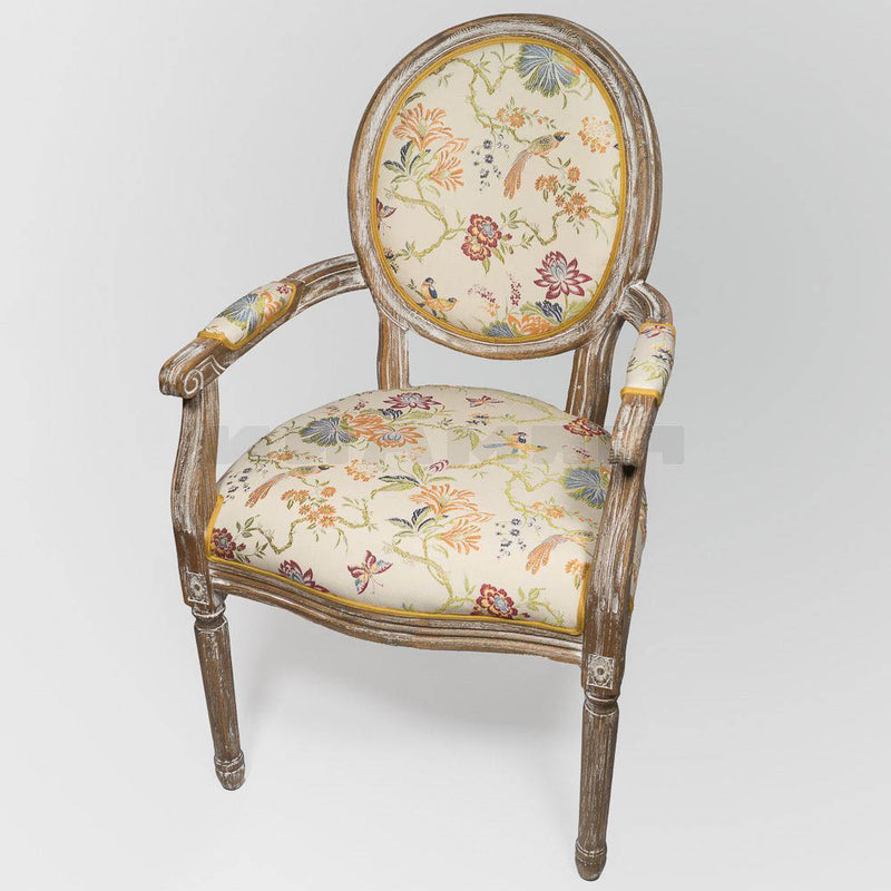 Georgian floral stripe upholstery farbic