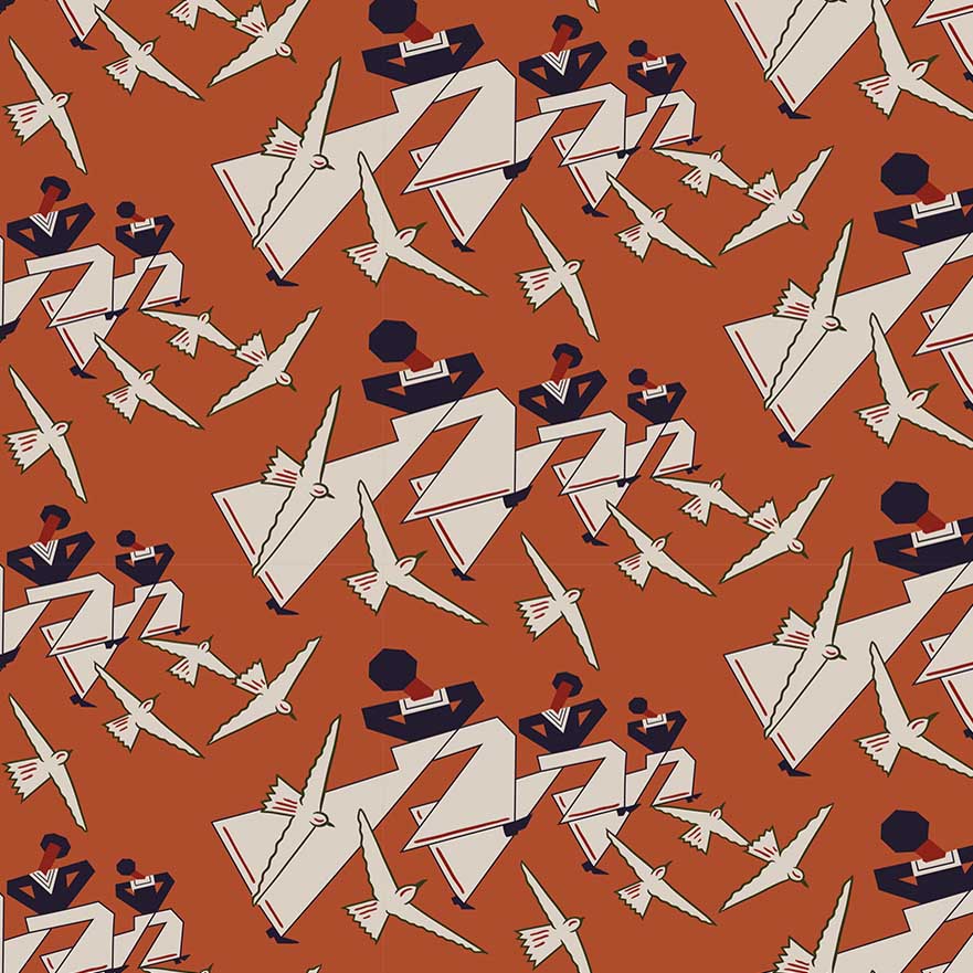 red art deco curtain upholstery fabric