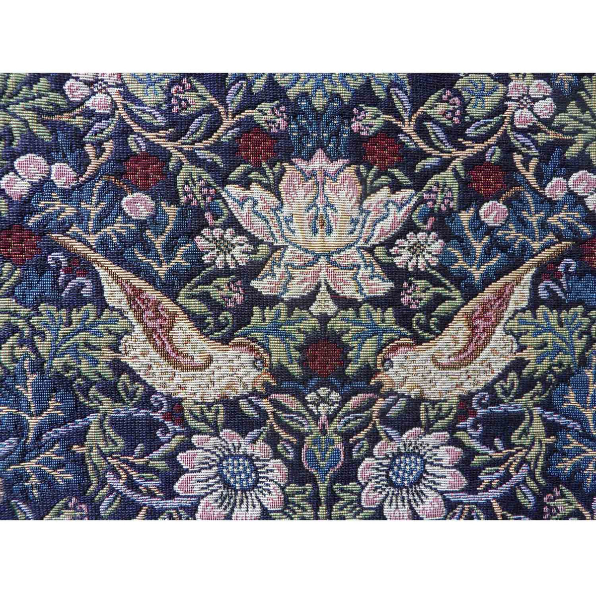 W Morris Tapestry and Chenille Strawberry Thief Heavy Tapestry Blue