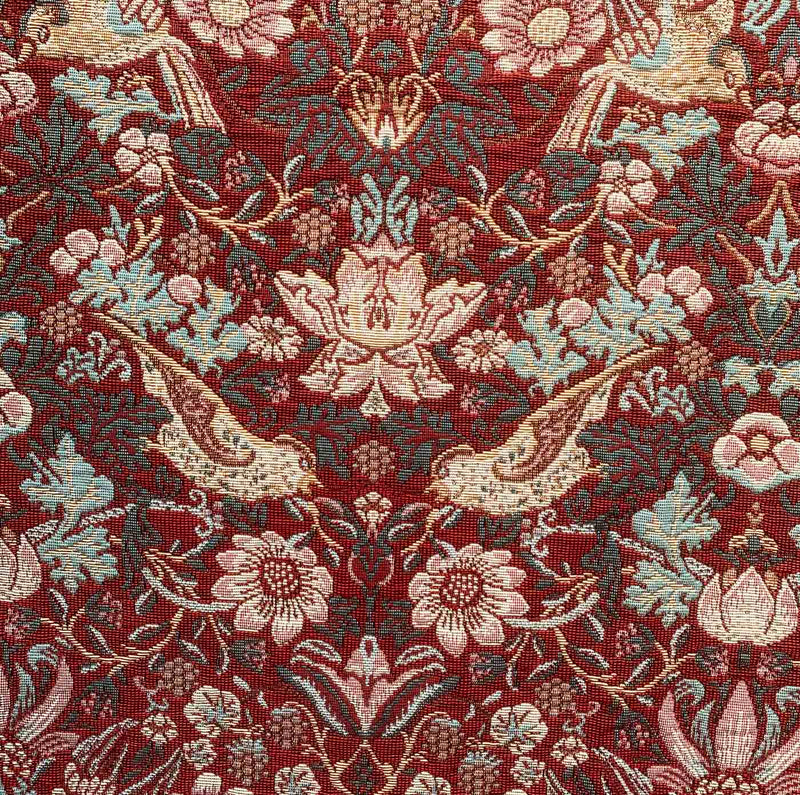 William Morris Strawberry Thief Tapestry Fabric Red