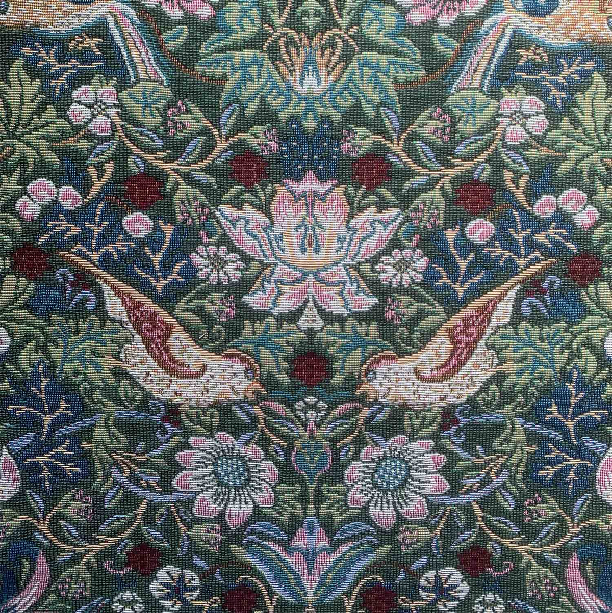 William Morris Strawberry Thief Tapestry Fabric Green