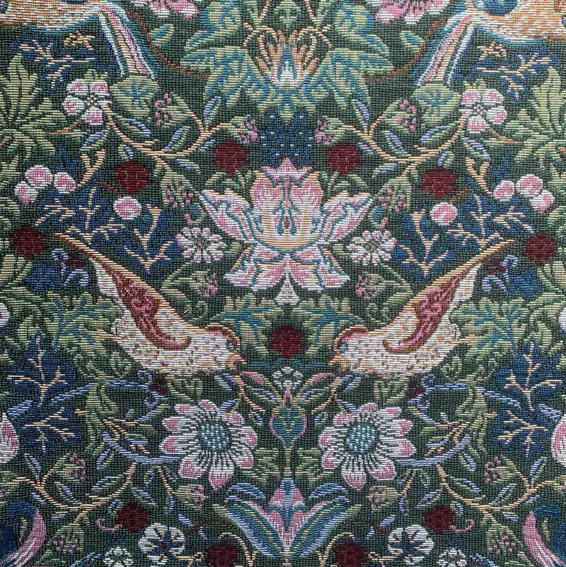 William Morris Strawberry Thief Tapestry Fabric Green