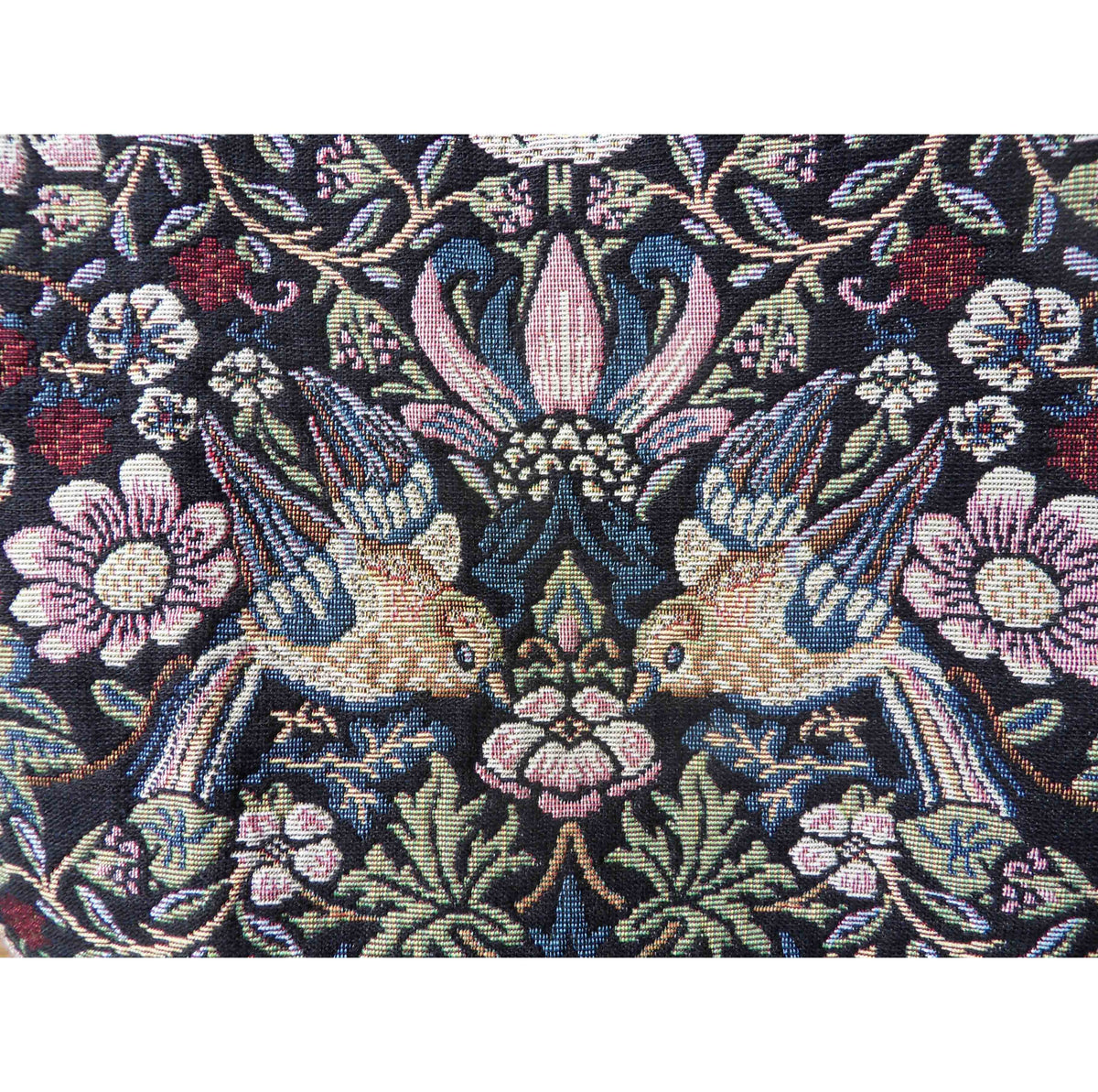 William Morris Strawberry Thief Tapestry Fabric Black