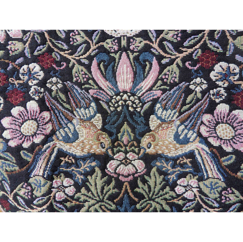 William Morris Strawberry Thief Tapestry Fabric Black