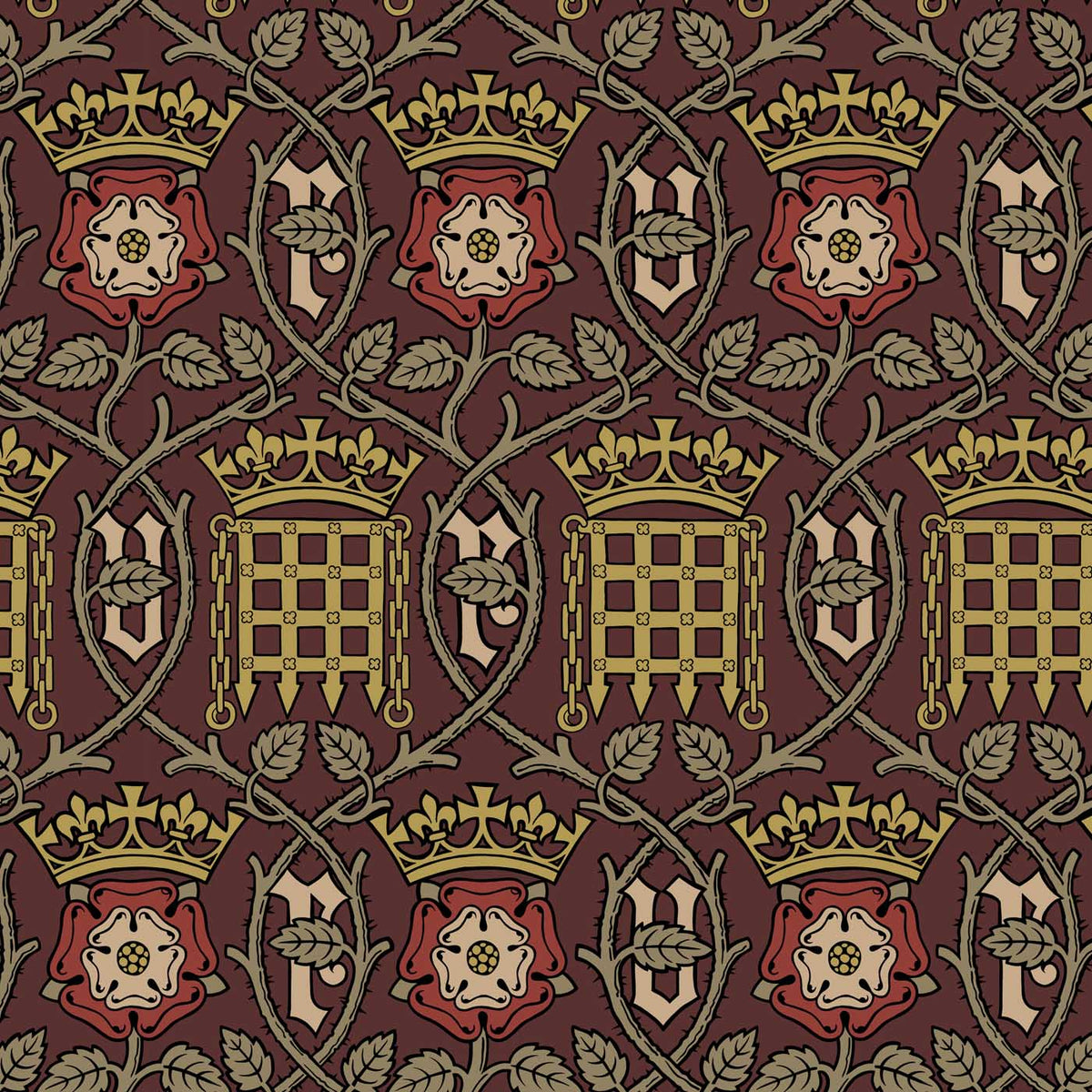 Augustus Pugin Portcullis Design Brown