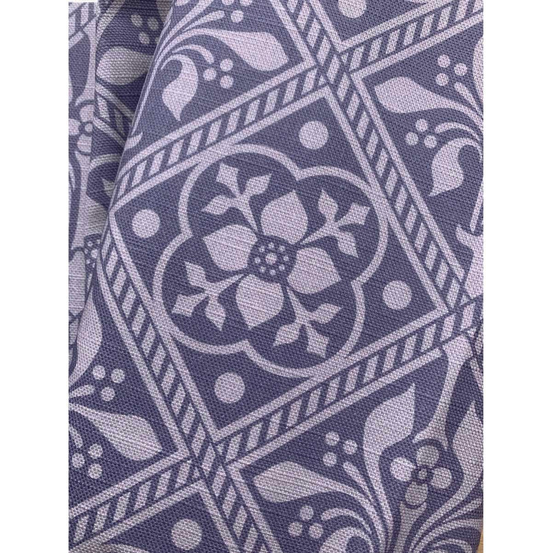 Augustus Pugin Trellis Lilac Cotton Linen Print