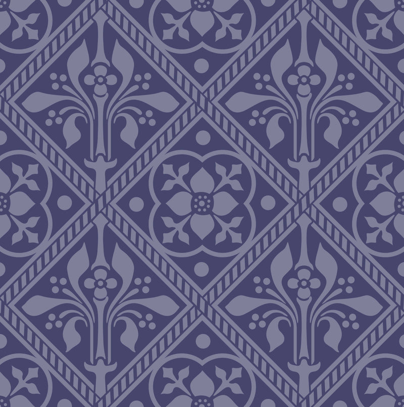 Augustus Pugin Trellis Fleur de Lys Curtain Upholstery Fabric