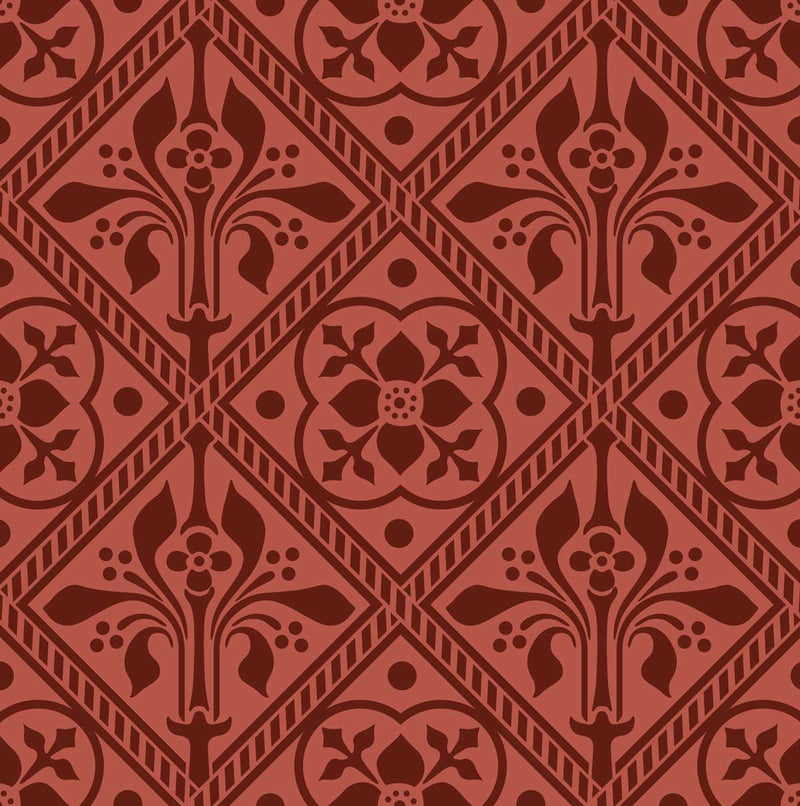 Augustus Pugin Trellis Fleur de Lys Curtain Upholstery Fabric