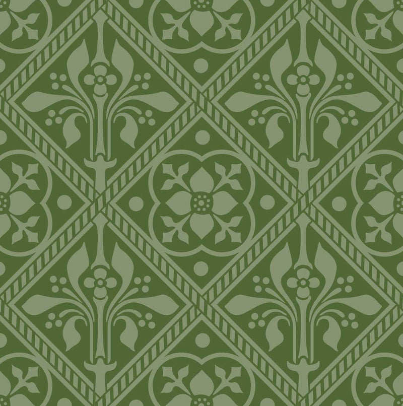 Augustus Pugin Trellis Fleur de Lys Curtain Upholstery Fabric