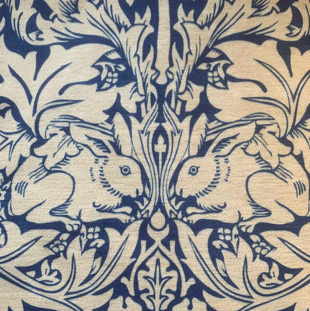 William Morris Brother Rabbit Turquoise Olive Velvet Curtain Upholstery Fabric