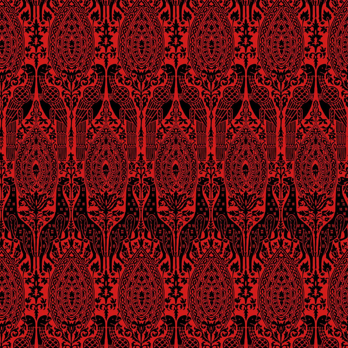 Guinevere Medieval 12th Century Sicilian Leopards and Eagles Luxury Velvet Red
