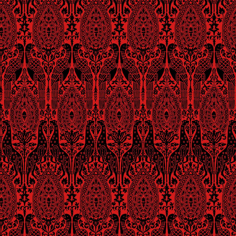 Guinevere Medieval 12th Century Sicilian Leopards and Eagles Luxury Velvet Red
