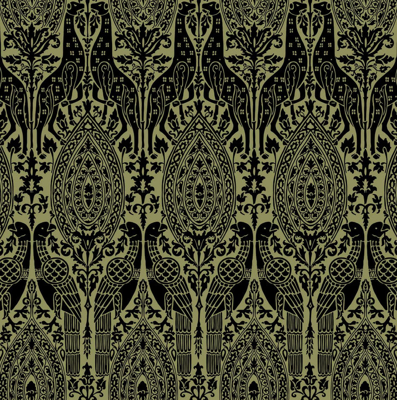 Guinevere Medieval 12th Century Sicilian Leopards and Eagles Luxury Velvet Old Gold