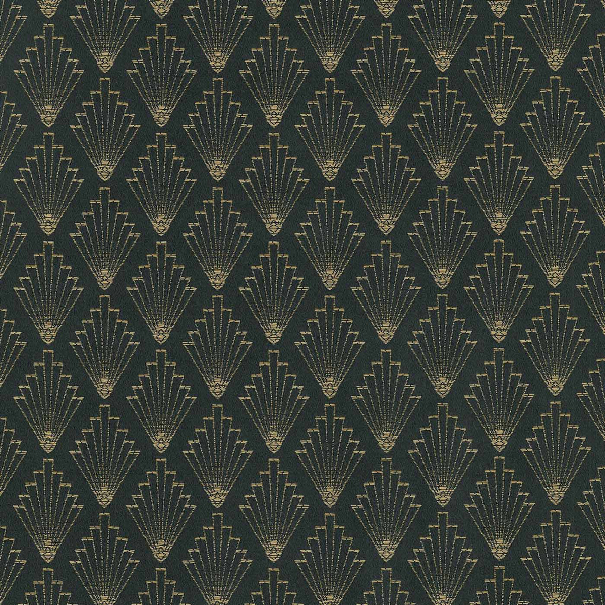 Art Deco Geometric Torch design black and gold upholstery fabric