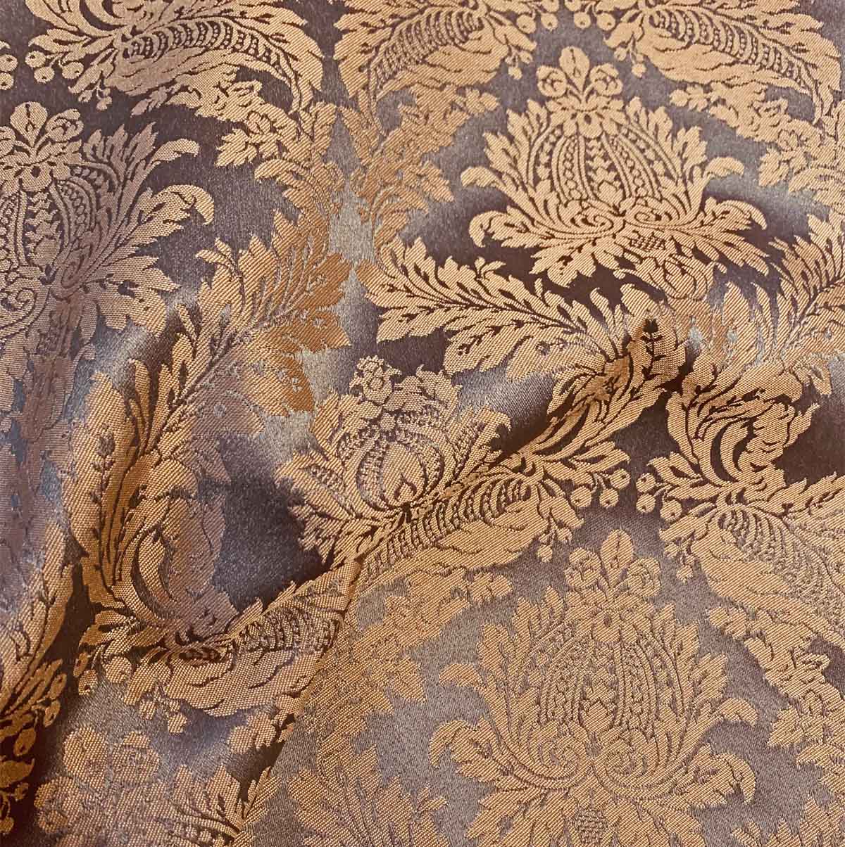 Raphael Damasks Classic Ogee Old Gold and Pewter