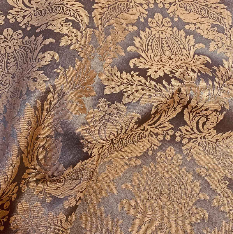Raphael Damasks Classic Ogee Old Gold and Pewter