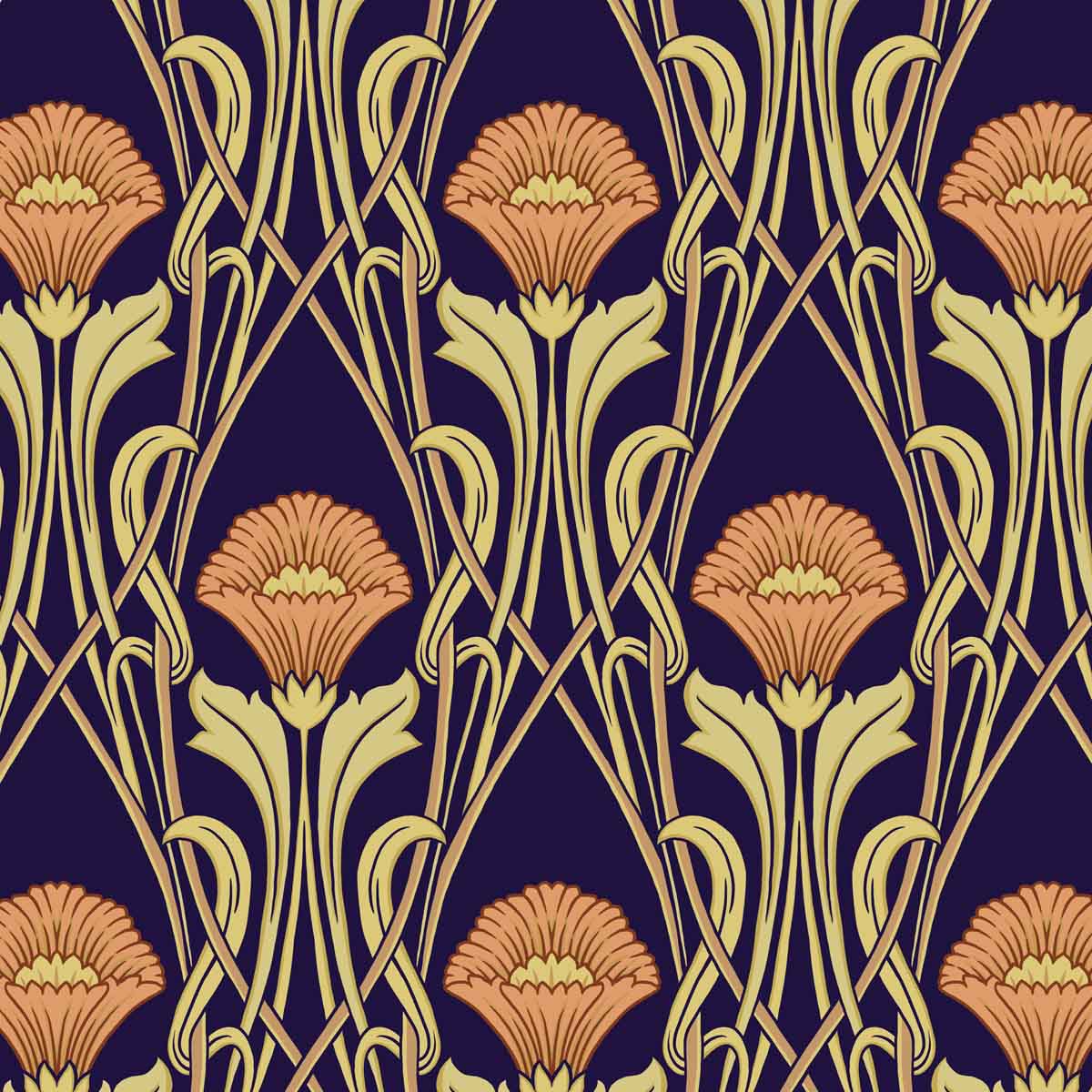 Art Nouveau Velvet Upholstery Fabric