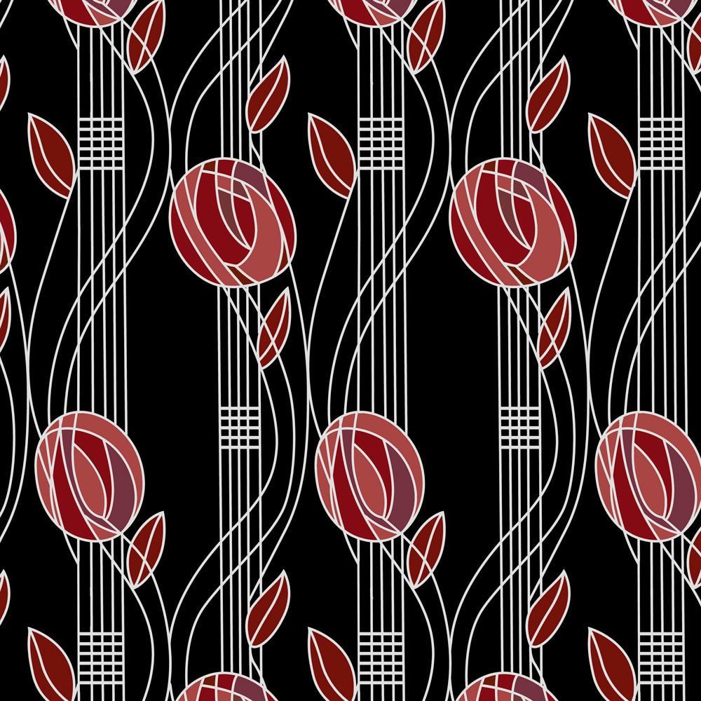 Charles Rennie Mackintosh Flower Design Curtain Upholstery Fabric