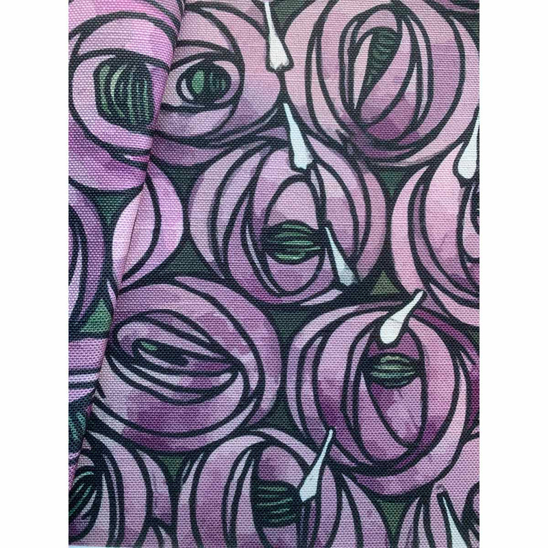 Charles Rennie Mackintosh Teardrop Roses Fabric Lilac
