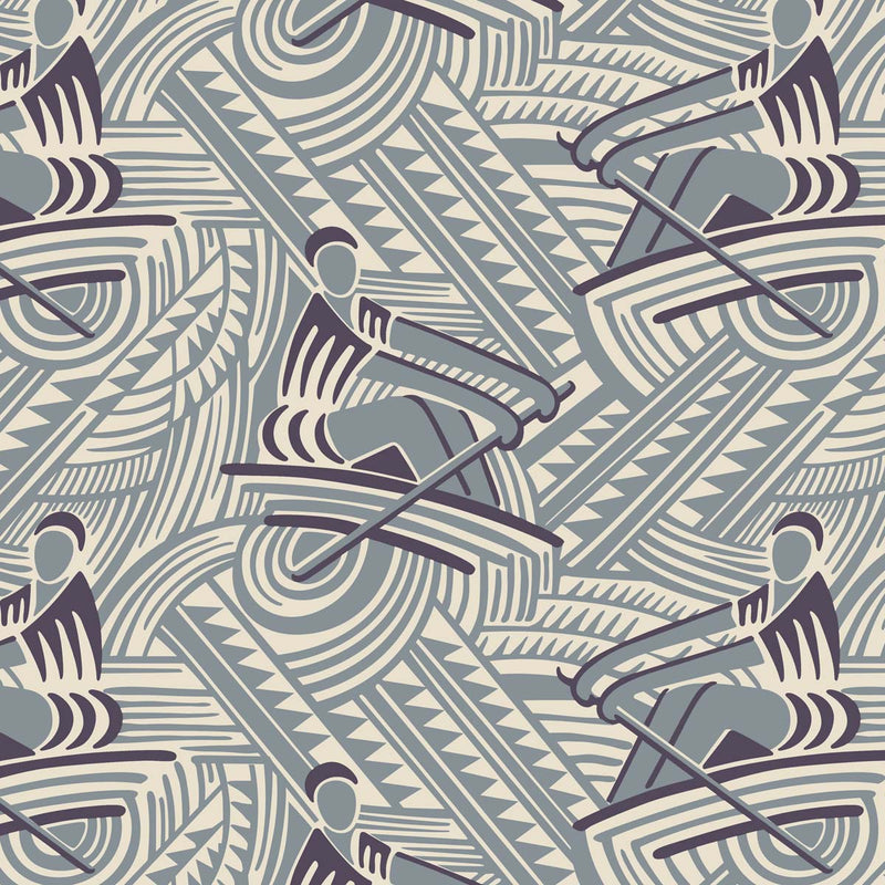 Rowers - A Soviet Deco Textile Design