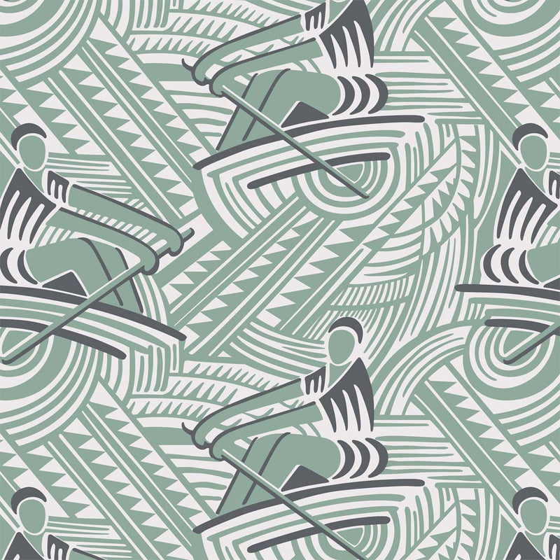 Rowers - A Soviet Deco Textile Design