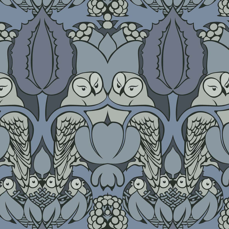 Charles cfa voysey owl design velvet curtain upholstery fabric