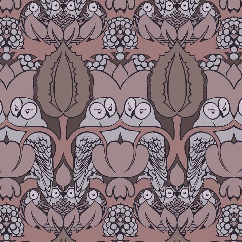 Charles cfa voysey owl design velvet curtain upholstery fabric