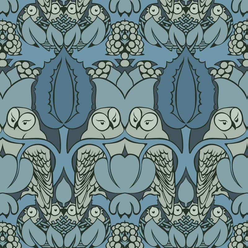Charles cfa voysey owl design velvet curtain upholstery fabric