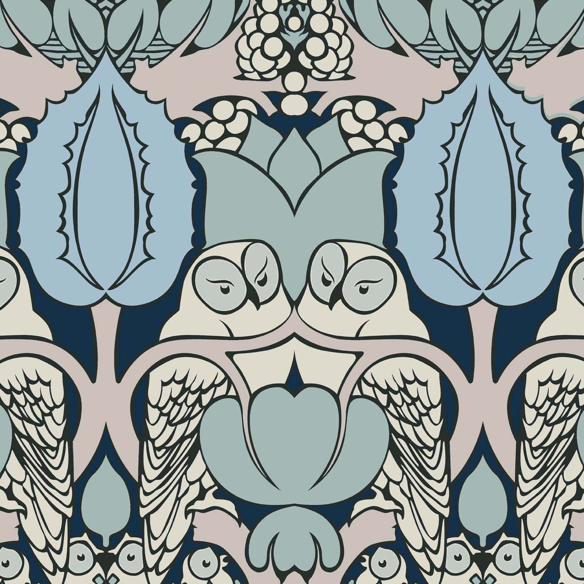 Charles cfa voysey owl design velvet curtain upholstery fabric