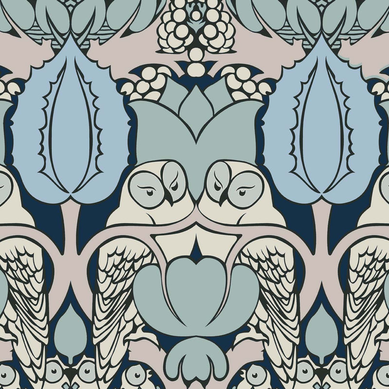 Charles cfa voysey owl design velvet curtain upholstery fabric