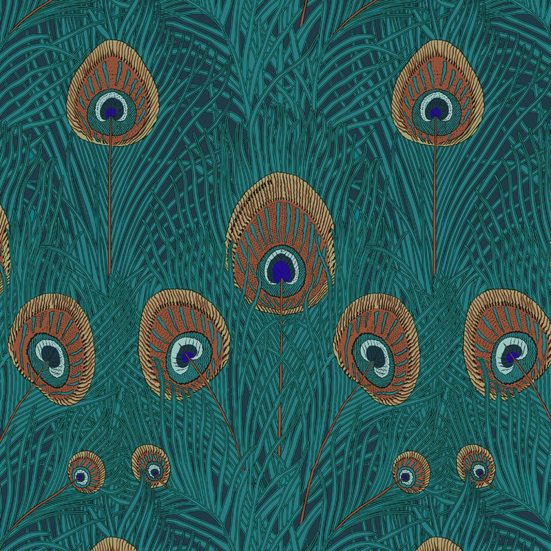 Christopher Dresser Arts and Crafts Art Nouveau Peacock Plumes Feathers velvet Fabric