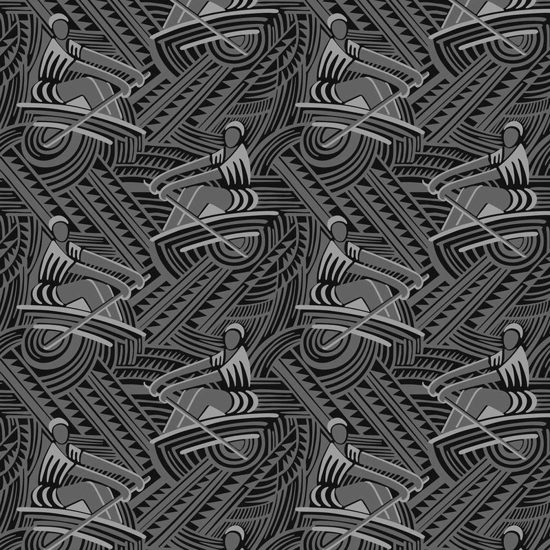 Rowers - A Soviet Deco Textile Design