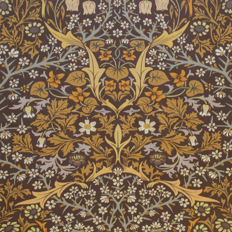 William Morris Designs Blackthorn Print Brown and Orange