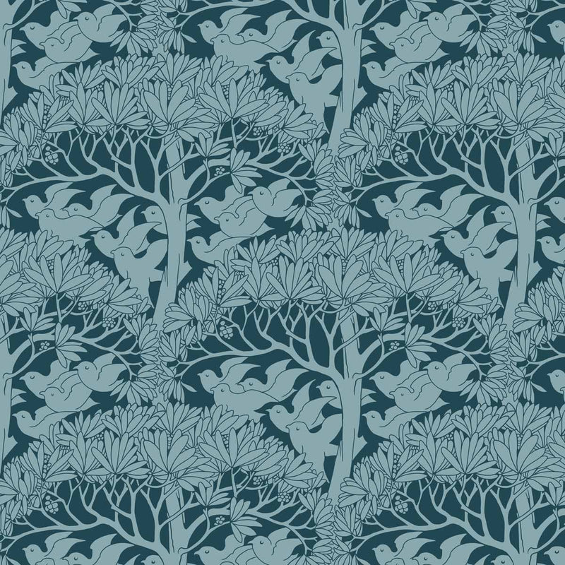 Charles Voysey The Savaric Cotton Linen Print Blue