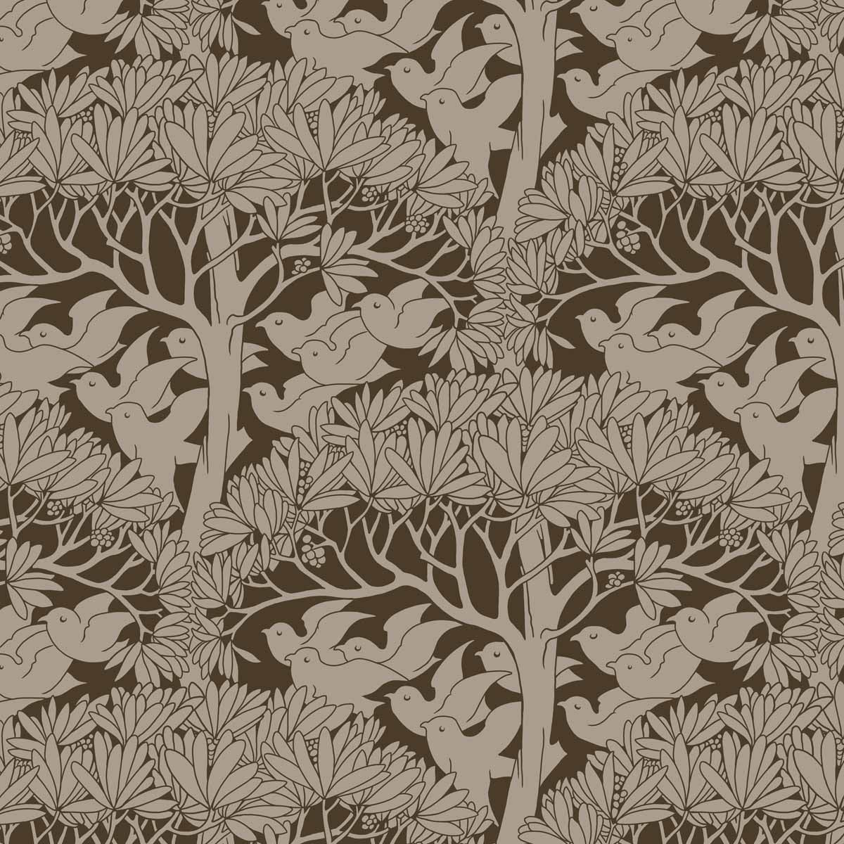 Charles Voysey The Savaric Cotton Linen Print Sepia