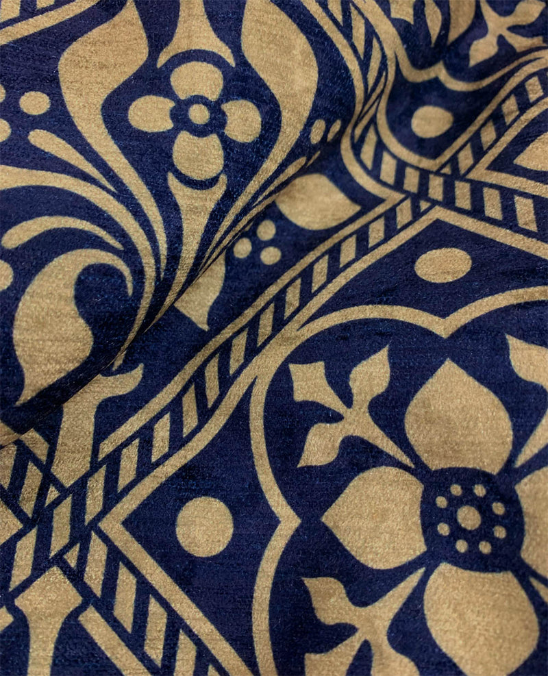 Augustus Pugin Trellis Black and Gold Dyed Velvet