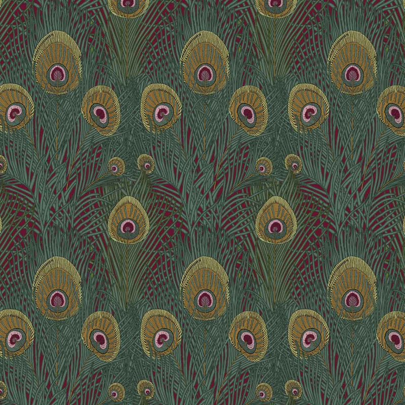 Christopher Dresser Arts and Crafts Art Nouveau Peacock Plumes Feathers velvet Fabric
