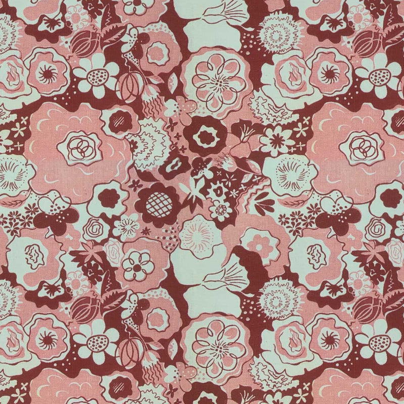 Flowerbed fabric designed by Marguerita Mergentime