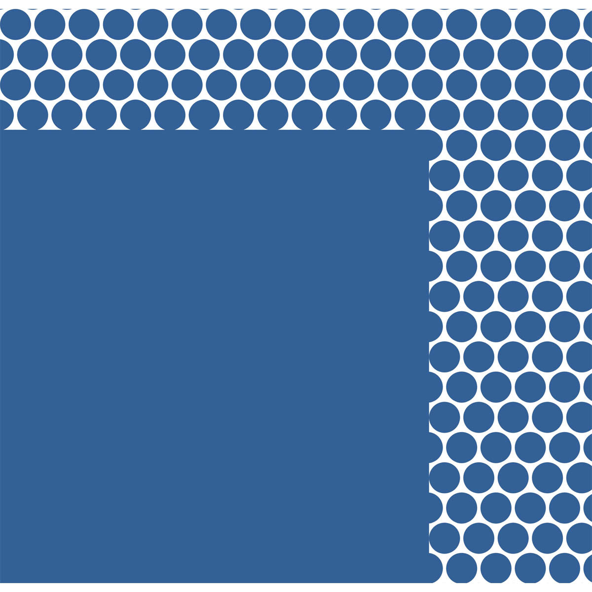 Food for Thought: Blue Dots and Square Cotton Linen Print Fabric designed by Marguerita Mergentime
