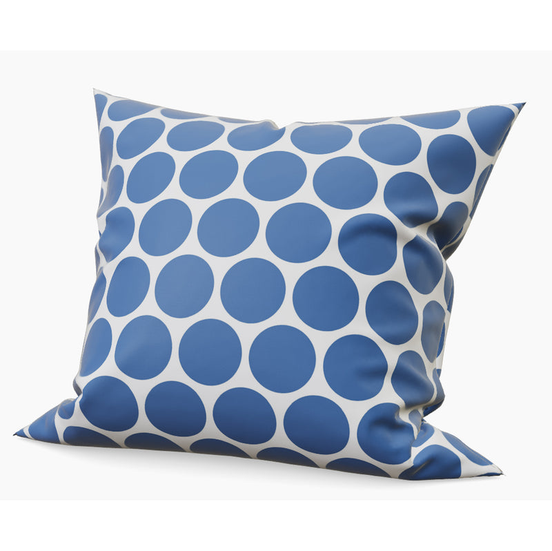 Food for Thought: Blue Dots Alone Cotton Linen Print Fabric designed by Marguerita Mergentime