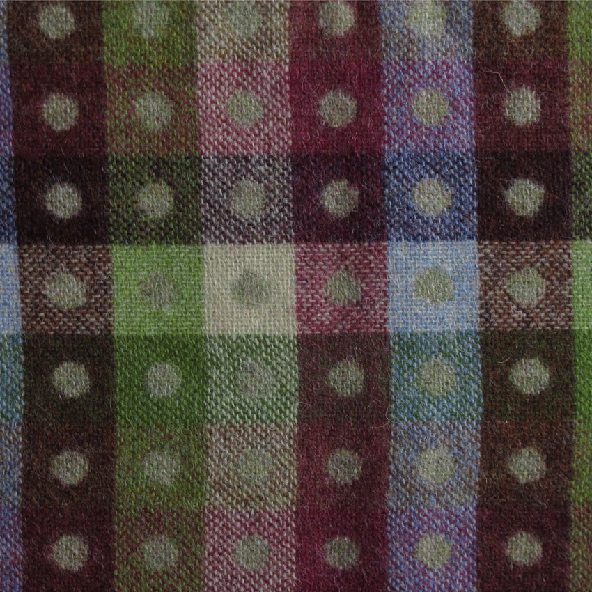 tartan plaid  green and multicoloured wool curtain and upholstery fabric - Camden Citrus Check