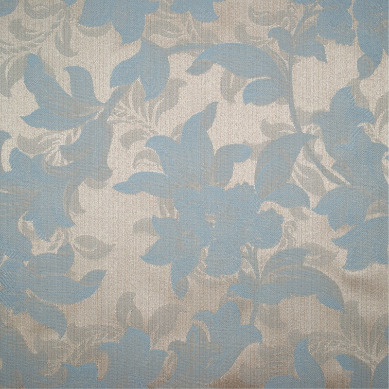 floral Elegant duck egg blue and gold cotton print curtain and upholstery fabric - Porchester Duck Egg Regency Floral