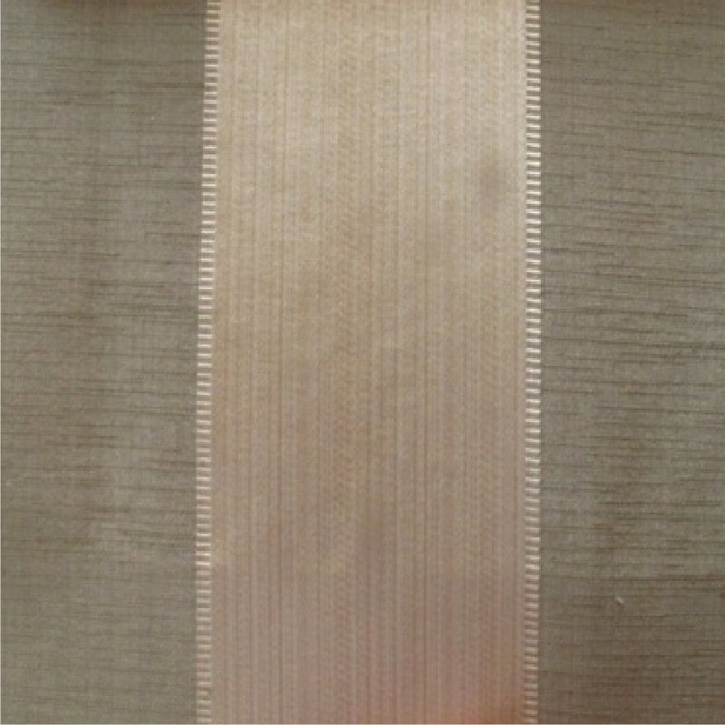 striped Elegant green and cream cotton print curtain and upholstery fabric - Porchester Herb Broad Regency Stripe