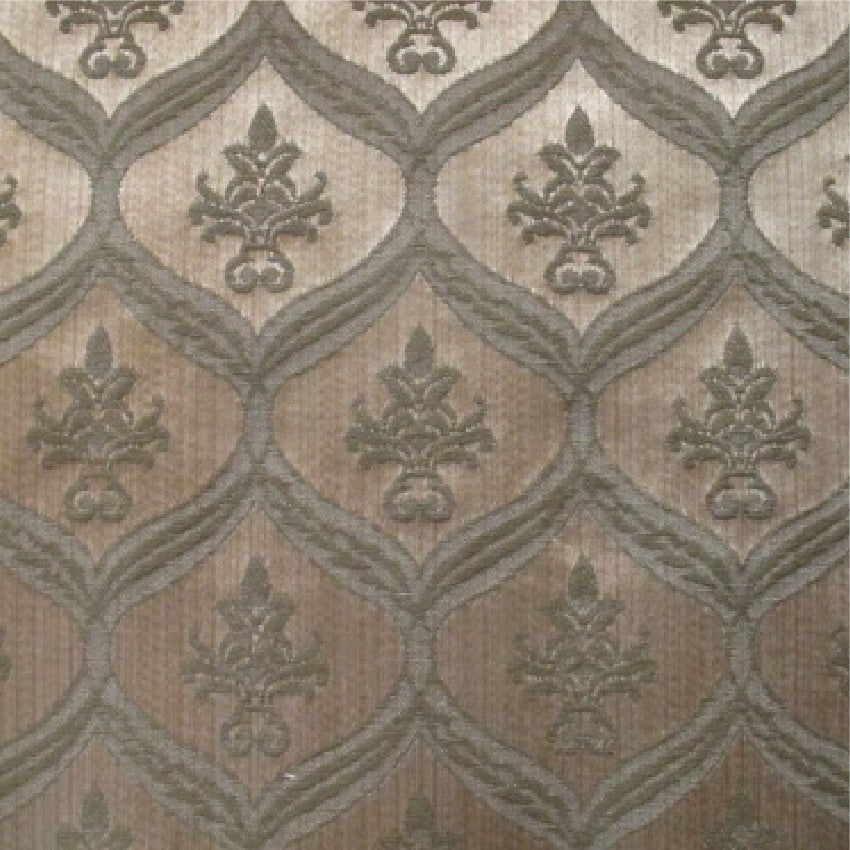 patterned Elegant green and cream cotton print curtain and upholstery fabric - Porchester Herb Regency Pattern