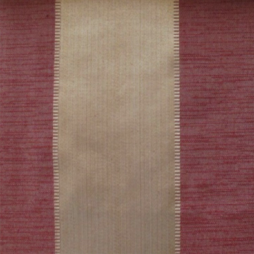 striped Elegant red and pale gold cotton print curtain and upholstery fabric - Porchester Bordeaux Broad Regency Stripe