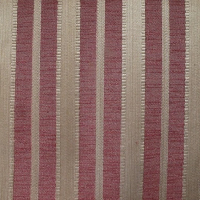 striped Elegant red and pale gold cotton print curtain and upholstery fabric - Porchester Bordeaux Narrow Regency Stripe