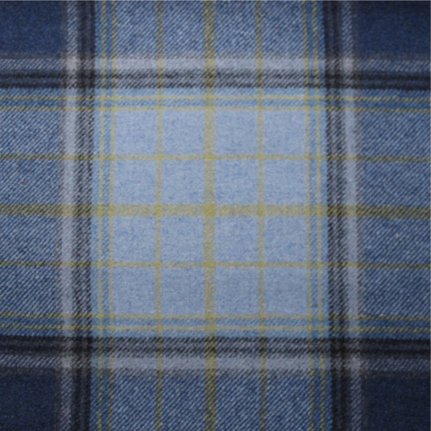 tartan plaid  blue wool curtain and upholstery fabric - Iona Ocean Plaid