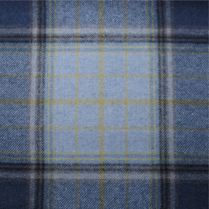 tartan plaid  blue wool curtain and upholstery fabric - Iona Ocean Plaid
