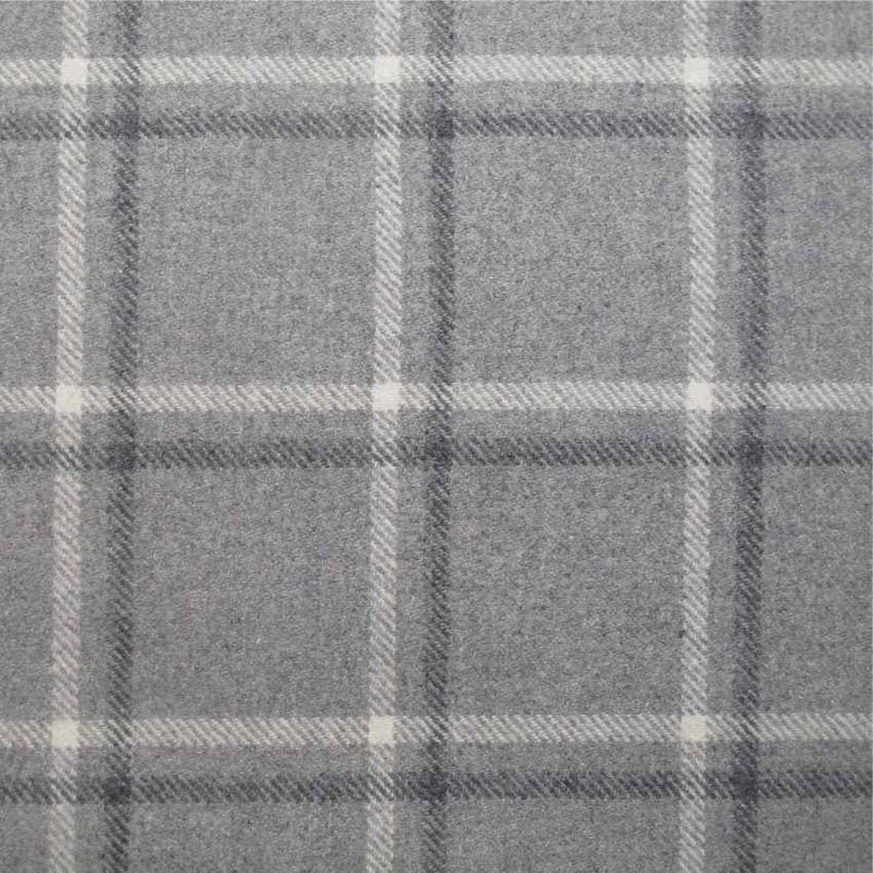 tartan plaid  grey wool curtain and upholstery fabric - Iona Pebble Plaid